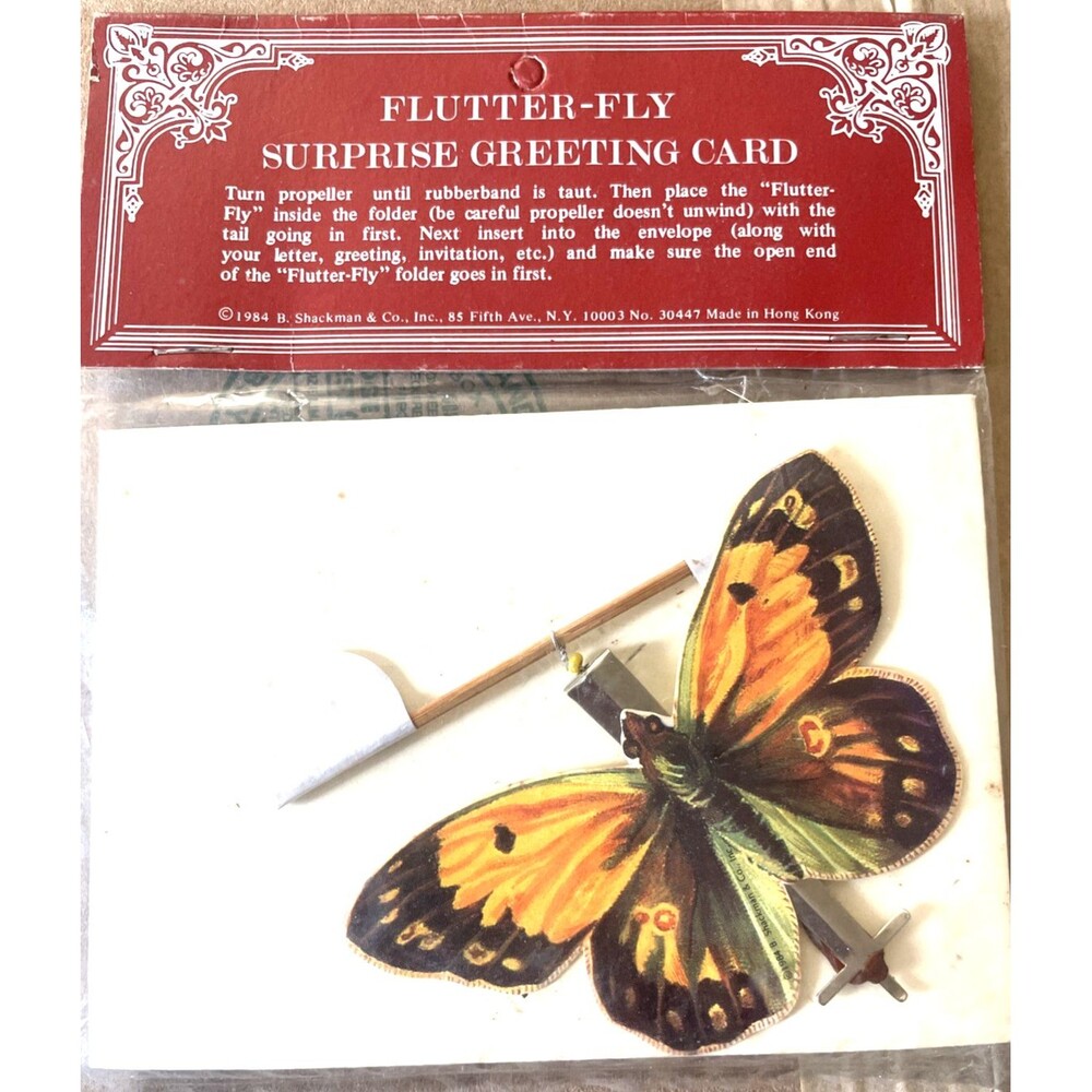 Butterfly Greeting Card Victorian Style Ephemera Entomologist Gift